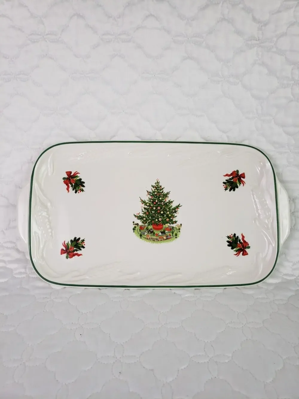 Pfaltzgraff Platter Christmas Heritage Ceramic Serving Tray Holiday Seasonal